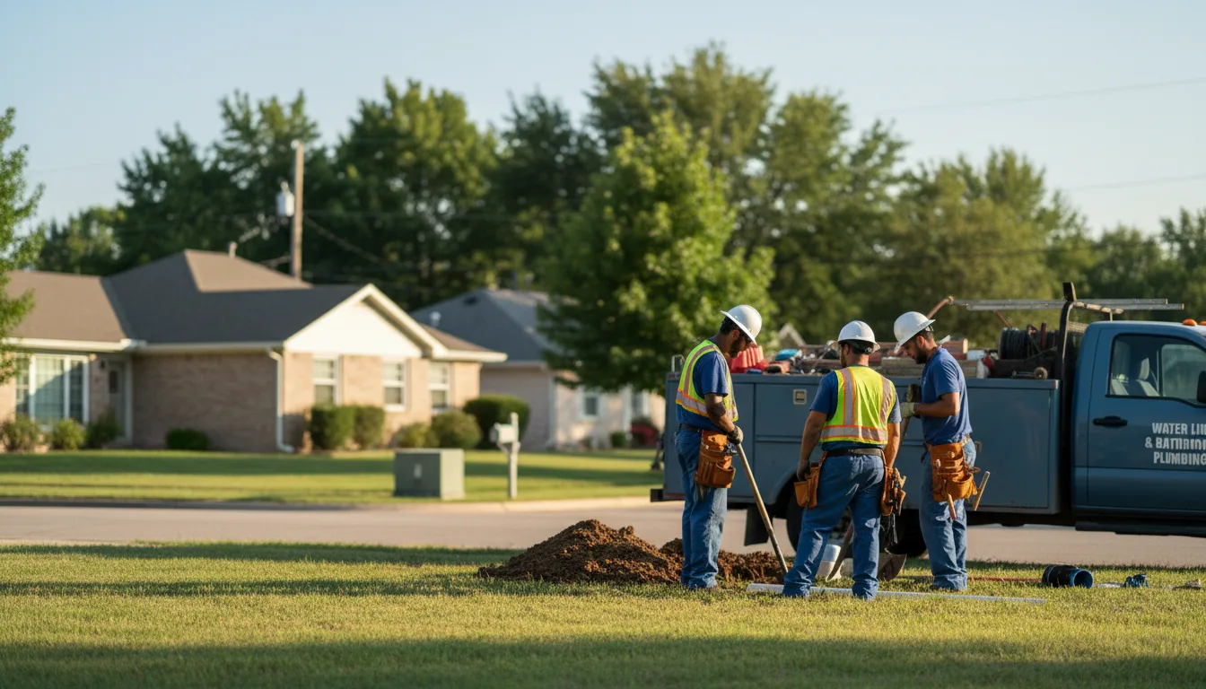 Residential water line and bathroom plumbing service in Lafferty, OH